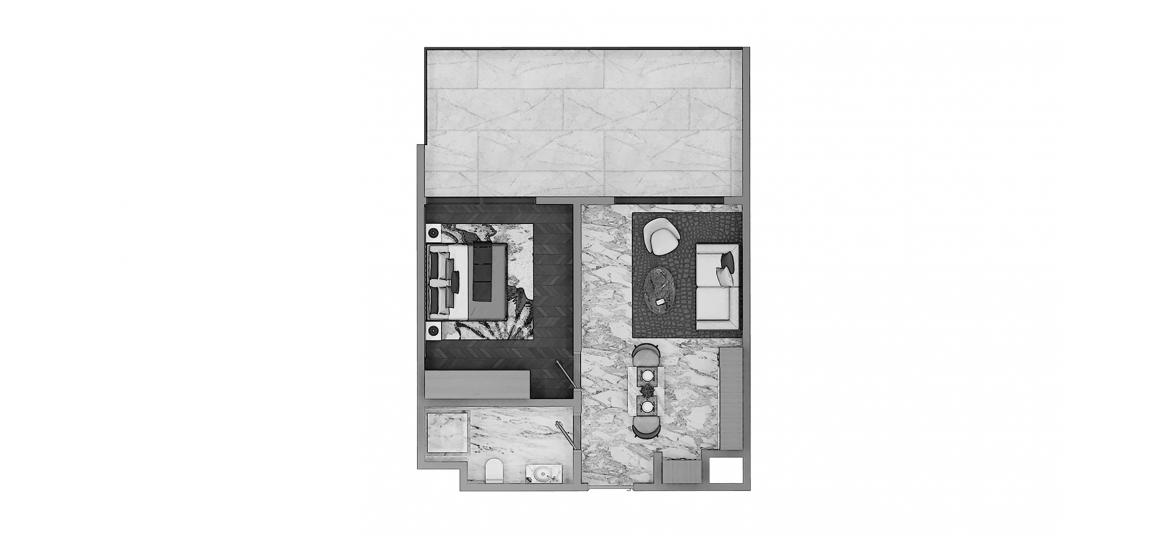Apartment floor plan «1BR 45SQM», 1 bedroom in ZADA TOWER